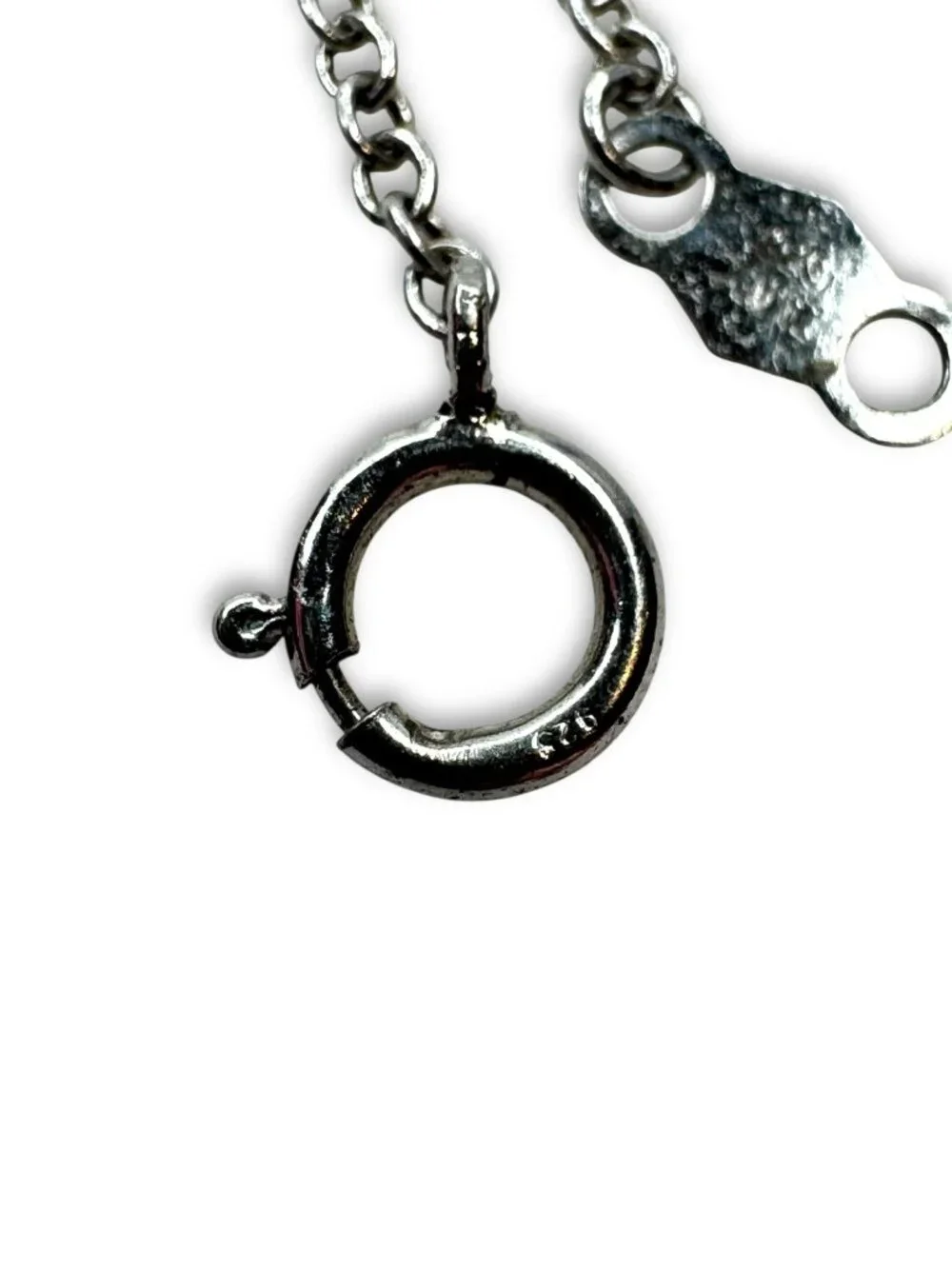 JCM Sterling Silver 925 CZ Station Chain Bracelet 7